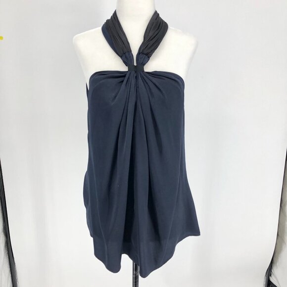 A.L.C. Two-tone navy halter top with black  collar size M - Picture 8 of 8
